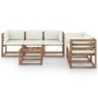 Set de muebles de jardín 6 pzas con cojines crema de vidaXL, Conjuntos de jardín - Ref: Foro24-3067406, Precio: 420,02 €, Des...