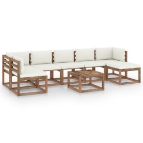 8-piece garden furniture set with cream cushions by vidaXL, Garden sets - Ref: Foro24-3067502, Price: 516,10 €, Discount: %