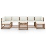 Set de muebles de jardín 8 pzas con cojines crema de vidaXL, Conjuntos de jardín - Ref: Foro24-3067502, Precio: 516,99 €, Des...