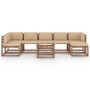 8-piece garden furniture set with beige cushions by vidaXL, Garden sets - Ref: Foro24-3067503, Price: 499,99 €, Discount: %