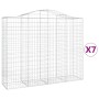 Gabion baskets 7 pcs arch shape iron 200x50x160/180 cm by vidaXL, Pots and planters - Ref: Foro24-3145708, Price: 866,67 €, D...