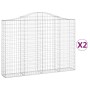 Gabion baskets 2 pcs arc shape iron 200x30x140/160 cm by vidaXL, Pots and planters - Ref: Foro24-3145472, Price: 204,27 €, Di...