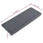 Alfombrilla autoadhesiva de escalera 15 uds gris 65x24,5x3,5 cm de vidaXL, Alfombrillas para escalones - Ref: Foro24-343479, ...