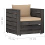 Muebles de jardín 2 pzas con cojines gris madera impregnada de vidaXL, Conjuntos de jardín - Ref: Foro24-3068147, Precio: 193...