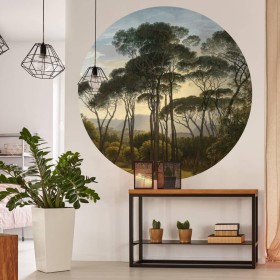 WallArt Umbrella Pines in Italy Wallpaper Circle 142.5 cm by WallArt, Painted paper - Ref: Foro24-440360, Price: 27,62 €, Dis...