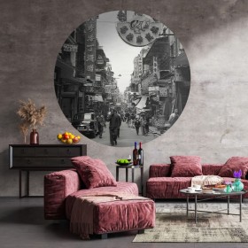 WallArt Papel pintado de pared redondo Hong Kong the Old Days 142,5 cm de WallArt, Papel pintado - Ref: Foro24-440372, Precio...