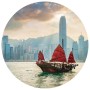 WallArt Círculo de papel pintado Skyline with Junk Boat 142,5 cm de WallArt, Papel pintado - Ref: Foro24-440350, Precio: 21,6...