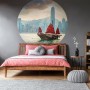 WallArt Tapete Kreis Skyline mit Dschunke 142,5 cm von WallArt, Bemaltes Papier - Ref: Foro24-440350, Preis: 21,67 €, Rabatt: %