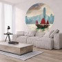 WallArt Wallpaper Circle Skyline with Junk Boat 142.5 cm by WallArt, Painted paper - Ref: Foro24-440350, Price: 21,67 €, Disc...