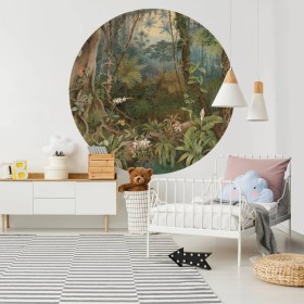 WallArt In the Jungle Round Wall Wallpaper 190 cm by WallArt, Painted paper - Ref: Foro24-440367, Price: 29,99 €, Discount: %