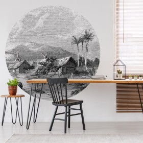 WallArt Landscape of Guadeloupe Wallpaper Circle 142.5 cm by WallArt, Painted paper - Ref: Foro24-440370, Price: 19,99 €, Dis...