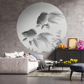 WallArt Two Goldfish Wallpaper Circle 142.5 cm by WallArt, Painted paper - Ref: Foro24-440364, Price: 26,99 €, Discount: %