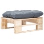 Garden pallet ottoman with natural wood gray cushion by vidaXL, Outdoor ottomans - Ref: Foro24-277474, Price: 56,23 €, Discou...