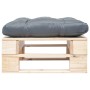 Garden pallet ottoman with natural wood gray cushion by vidaXL, Outdoor ottomans - Ref: Foro24-277474, Price: 56,23 €, Discou...