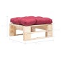 Garden pallet ottoman with red natural wood cushion by vidaXL, Outdoor ottomans - Ref: Foro24-277475, Price: 58,62 €, Discoun...