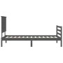 Estructura de cama con cabecero madera maciza gris 100x200 cm de vidaXL, Camas y somieres - Ref: Foro24-3195213, Precio: 118,...