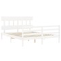 Estructura de cama matrimonio con cabecero madera maciza blanco de vidaXL, Camas y somieres - Ref: Foro24-3195162, Precio: 13...