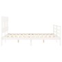 Estructura de cama matrimonio con cabecero madera maciza blanco de vidaXL, Camas y somieres - Ref: Foro24-3195162, Precio: 13...