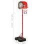 Juego de canasta de baloncesto portátil ajustable 138,5-166 cm de vidaXL, Pelota de baloncesto de juguete - Ref: Foro24-80347...