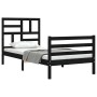 Estructura de cama con cabecero madera maciza negro 100x200 cm de vidaXL, Camas y somieres - Ref: Foro24-3194890, Precio: 121...