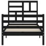 Estructura de cama con cabecero madera maciza negro 100x200 cm de vidaXL, Camas y somieres - Ref: Foro24-3194890, Precio: 121...