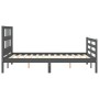 Estructura de cama matrimonio con cabecero madera maciza gris de vidaXL, Camas y somieres - Ref: Foro24-3194803, Precio: 153,...