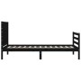 Bed frame with black solid wood headboard 90x200 cm by vidaXL, Beds and slatted bases - Ref: Foro24-3194625, Price: 127,72 €,...