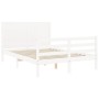 Estructura de cama con cabecero madera maciza blanco 140x190 cm de vidaXL, Camas y somieres - Ref: Foro24-3194617, Precio: 19...