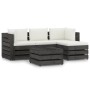 5-piece garden furniture set with gray impregnated wood cushions by vidaXL, Garden sets - Ref: Foro24-3068242, Price: 528,30 ...