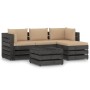 Garden furniture 5 pieces with gray impregnated wood cushions by vidaXL, Garden sets - Ref: Foro24-3068243, Price: 485,56 €, ...