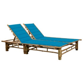 Sun lounger with cushions for 2 people bamboo by vidaXL, Loungers - Ref: Foro24-3063949, Price: 317,99 €, Discount: %