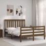 Honey brown solid wood bed frame and headboard 120x200 cm by vidaXL, Beds and slatted bases - Ref: Foro24-3194244, Price: 135...