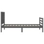 Estructura de cama con cabecero madera maciza gris 90x200 cm de vidaXL, Camas y somieres - Ref: Foro24-3194298, Precio: 111,9...