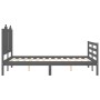 Estructura de cama matrimonio con cabecero madera maciza gris de vidaXL, Camas y somieres - Ref: Foro24-3194153, Precio: 161,...