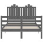 Estructura de cama matrimonio con cabecero madera maciza gris de vidaXL, Camas y somieres - Ref: Foro24-3194153, Precio: 161,...