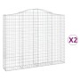 Gabion baskets 2 pcs arch shape iron 200x30x160/180 cm by vidaXL, Pots and planters - Ref: Foro24-3145493, Price: 280,65 €, D...