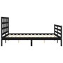 Estructura de cama con cabecero madera maciza negro 160x200 cm de vidaXL, Camas y somieres - Ref: Foro24-3194000, Precio: 155...