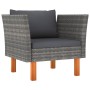 Set de muebles de jardín 10 pzas ratán sintético eucalipto gris de vidaXL, Conjuntos de jardín - Ref: Foro24-3082090, Precio:...