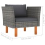 Set de muebles de jardín 10 pzas ratán sintético eucalipto gris de vidaXL, Conjuntos de jardín - Ref: Foro24-3082090, Precio:...