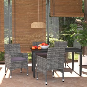 Juego muebles jardín 5 pzas con cojines ratán sintético gris de vidaXL, Conjuntos de jardín - Ref: Foro24-3094981, Precio: 44...