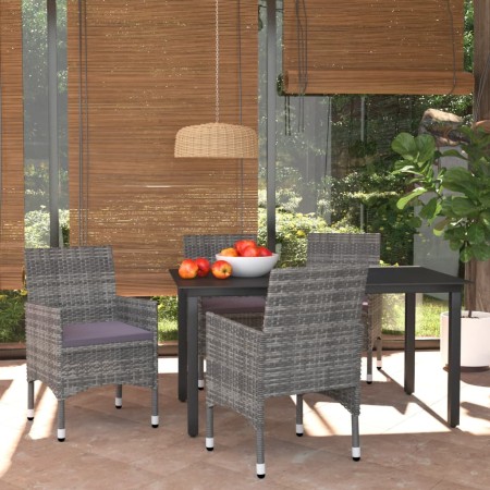 Juego muebles jardín 5 pzas con cojines ratán sintético gris de vidaXL, Conjuntos de jardín - Ref: Foro24-3094981, Precio: 43...