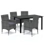 Juego muebles jardín 5 pzas con cojines ratán sintético gris de vidaXL, Conjuntos de jardín - Ref: Foro24-3094981, Precio: 43...