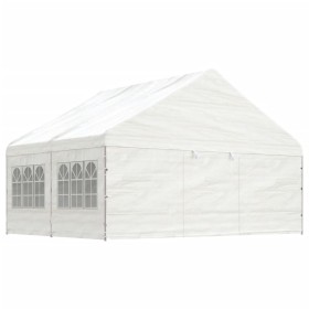 Cenador con techo polietileno blanco 4,46x5,88x3,75 m de vidaXL, Carpas y cenadores - Ref: Foro24-3155494, Precio: 383,62 €, ...