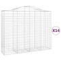 Gabion baskets 14 pcs arch shape iron 200x50x160/180 cm by vidaXL, Pots and planters - Ref: Foro24-3145715, Price: 1,00 €, Di...