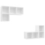 TV wall cabinets 4 pcs plywood white by vidaXL, TV Furniture - Ref: Foro24-3079835, Price: 133,48 €, Discount: %