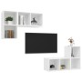 TV wall cabinets 4 pcs plywood white by vidaXL, TV Furniture - Ref: Foro24-3079835, Price: 133,48 €, Discount: %