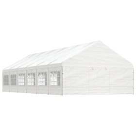 Gazebo with white polyethylene roof 13.38x5.88x3.75 m by vidaXL, Tents and gazebos - Ref: Foro24-3155498, Price: 997,99 €, Di...