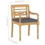 Batavia chairs with cushions, 8 units, solid teak wood. by vidaXL, Garden chairs - Ref: Foro24-3087059, Price: 905,29 €, Disc...