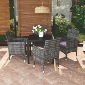 5-piece garden furniture set with gray synthetic rattan cushions by vidaXL, Garden sets - Ref: Foro24-3095022, Price: 420,99 ...