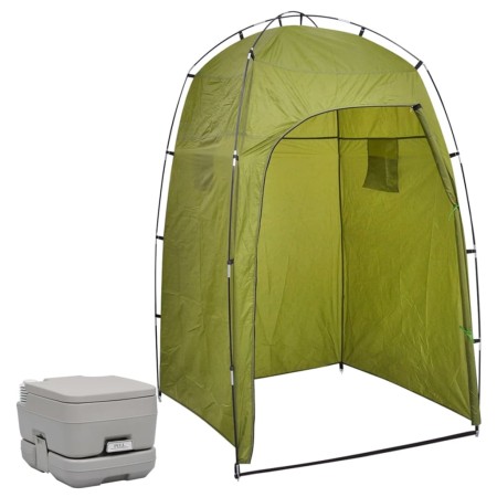 Portable camping toilet with a 10+10 L tent by vidaXL, Portable showers and toilets - Ref: Foro24-3081890, Price: 126,83 €, D...